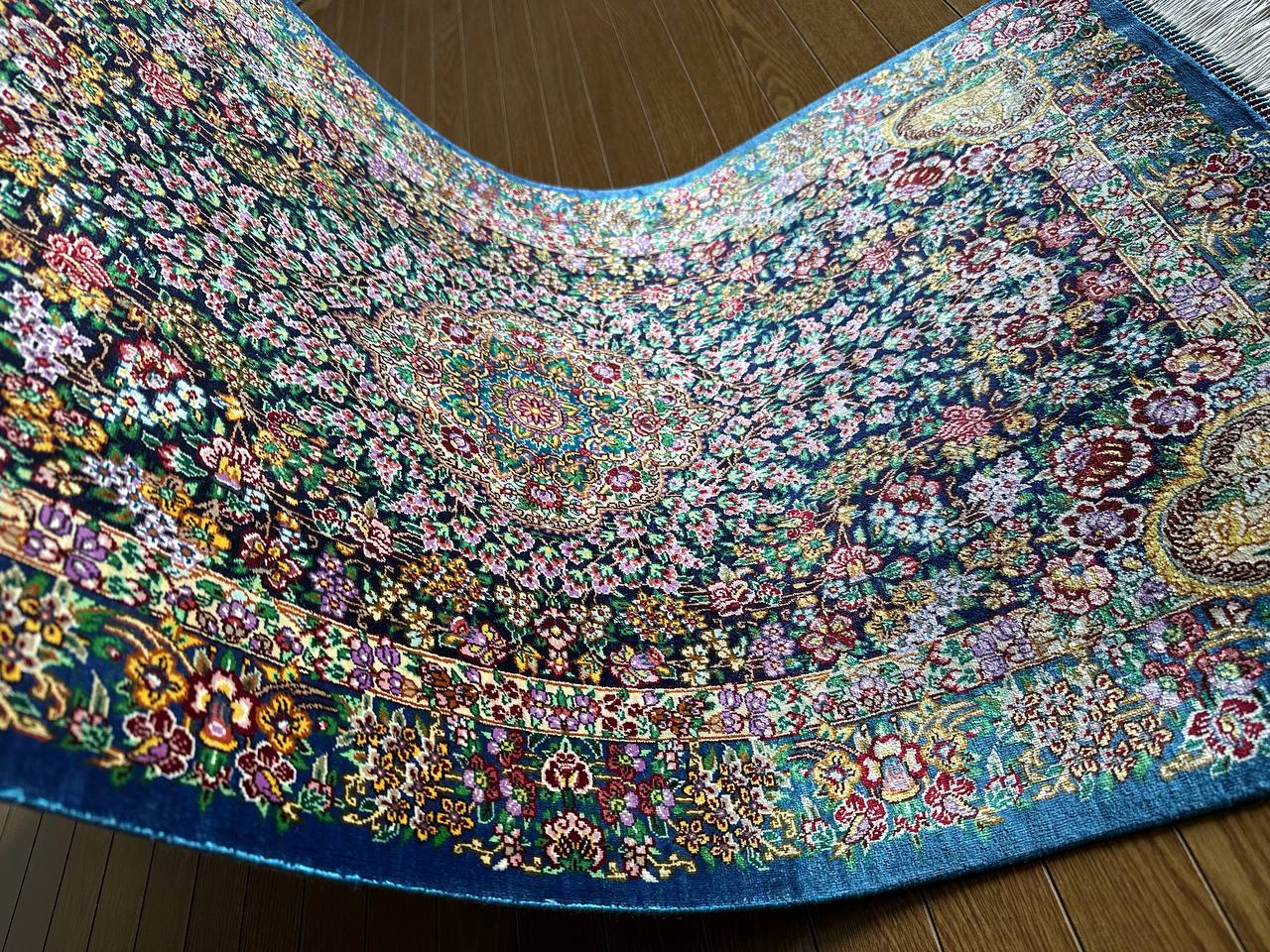 クム産シルクカーペット (90×60cm) MUSAVI工房
