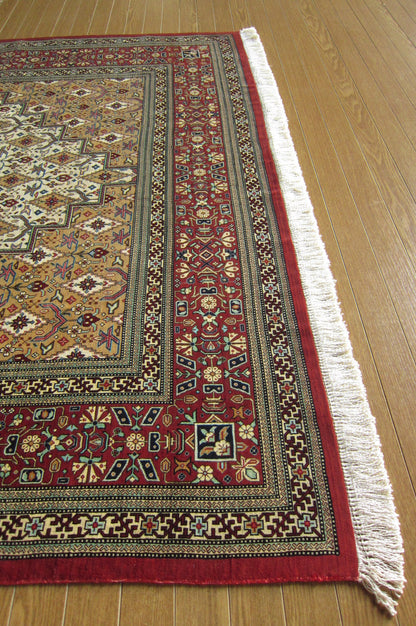 クム産 AHMADI シルクカーペット (196×126cm)