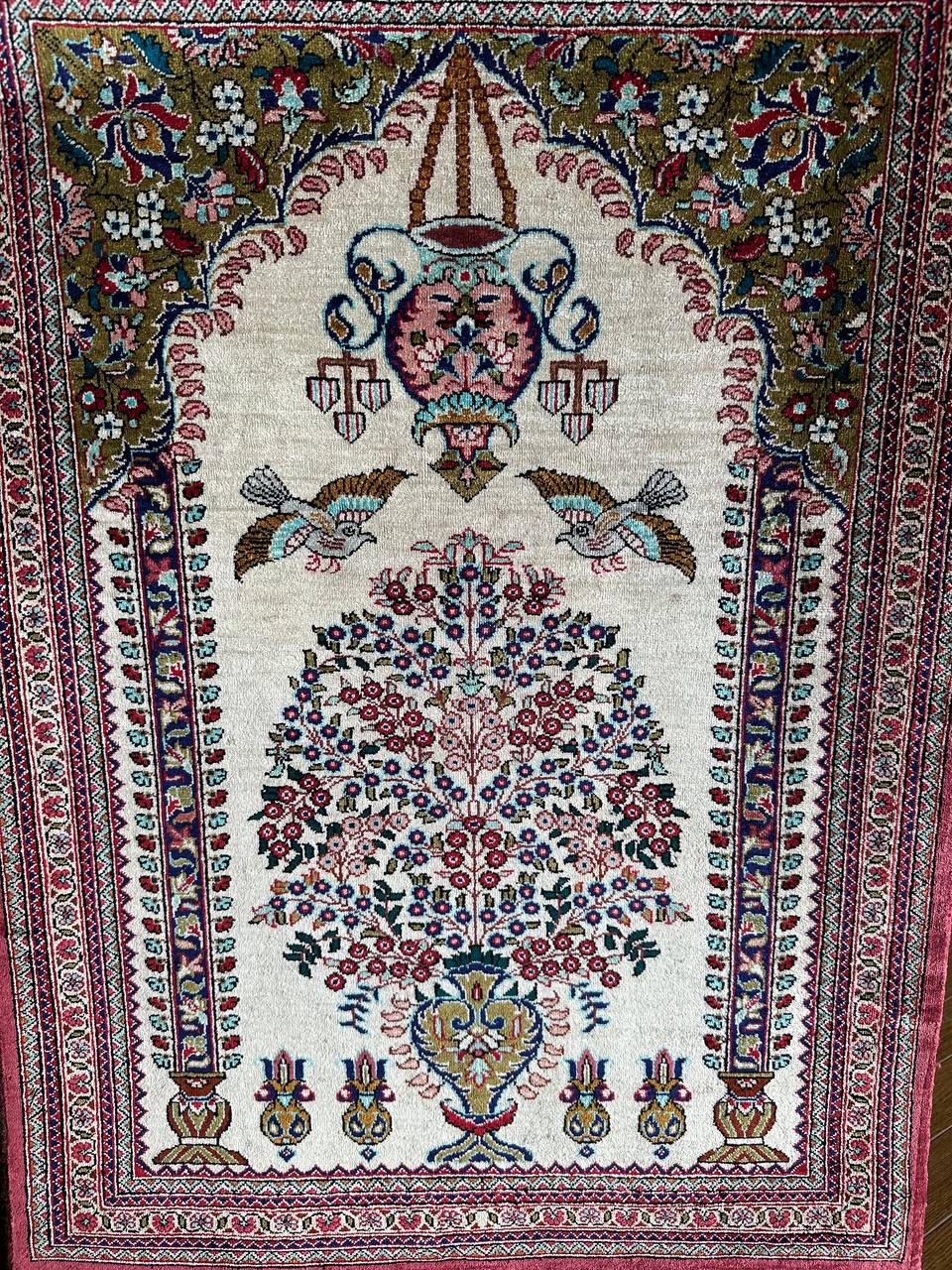 クム産シルクカーペット (75×55cm)