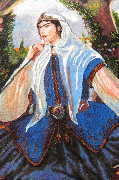 タブロイ（絵画絨毯）★タブリーズ産カーペット・タペストリー (70×50cm)