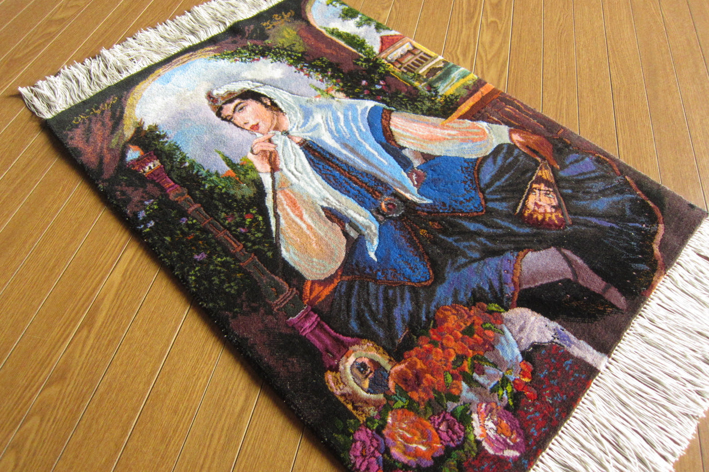タブロイ（絵画絨毯）★タブリーズ産カーペット・タペストリー (70×50cm)