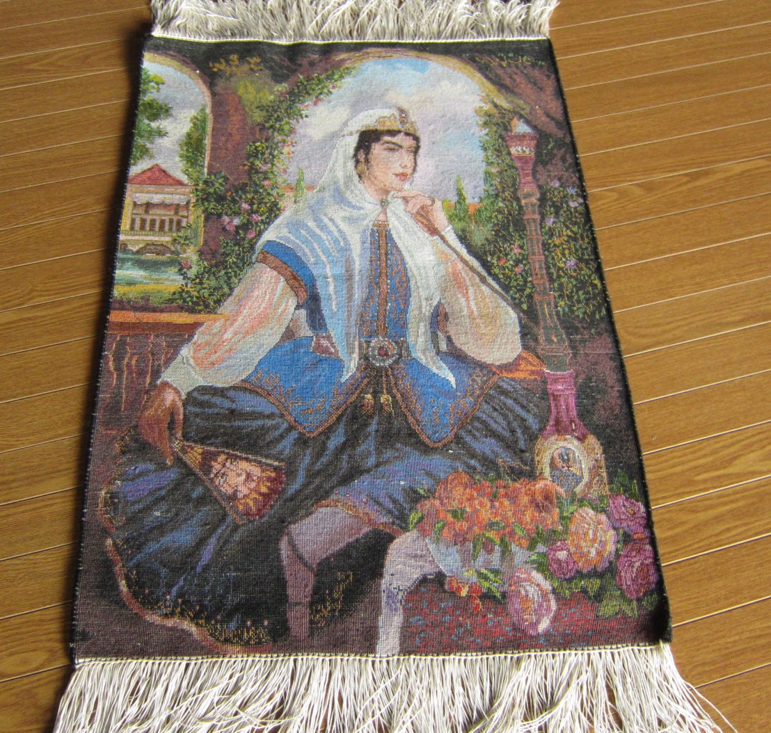 タブロイ（絵画絨毯）★タブリーズ産カーペット・タペストリー (70×50cm)
